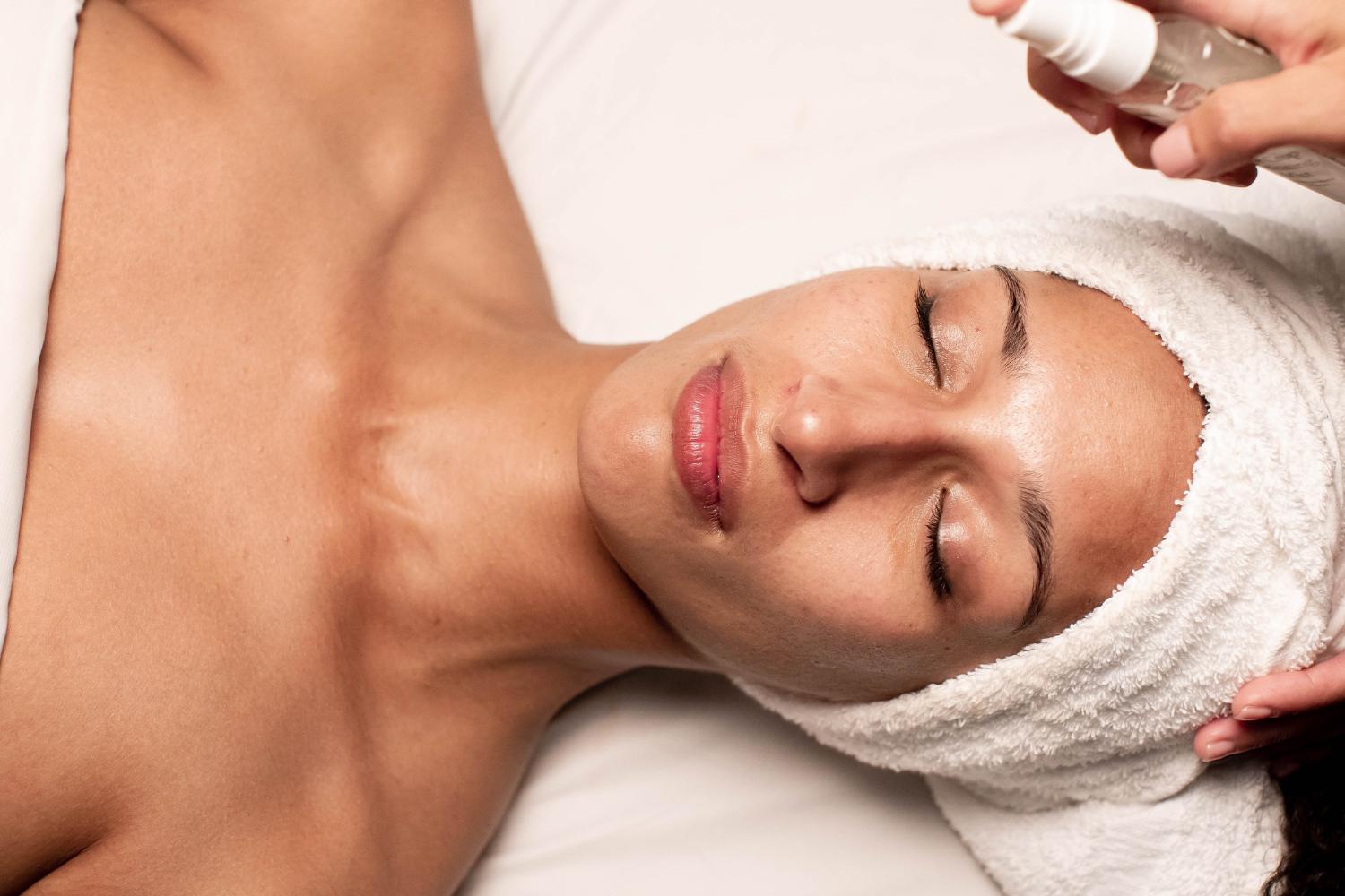 a woman getting a facial at Canyon Ranch Las Vegas
