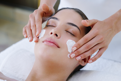 A woman getting a facial