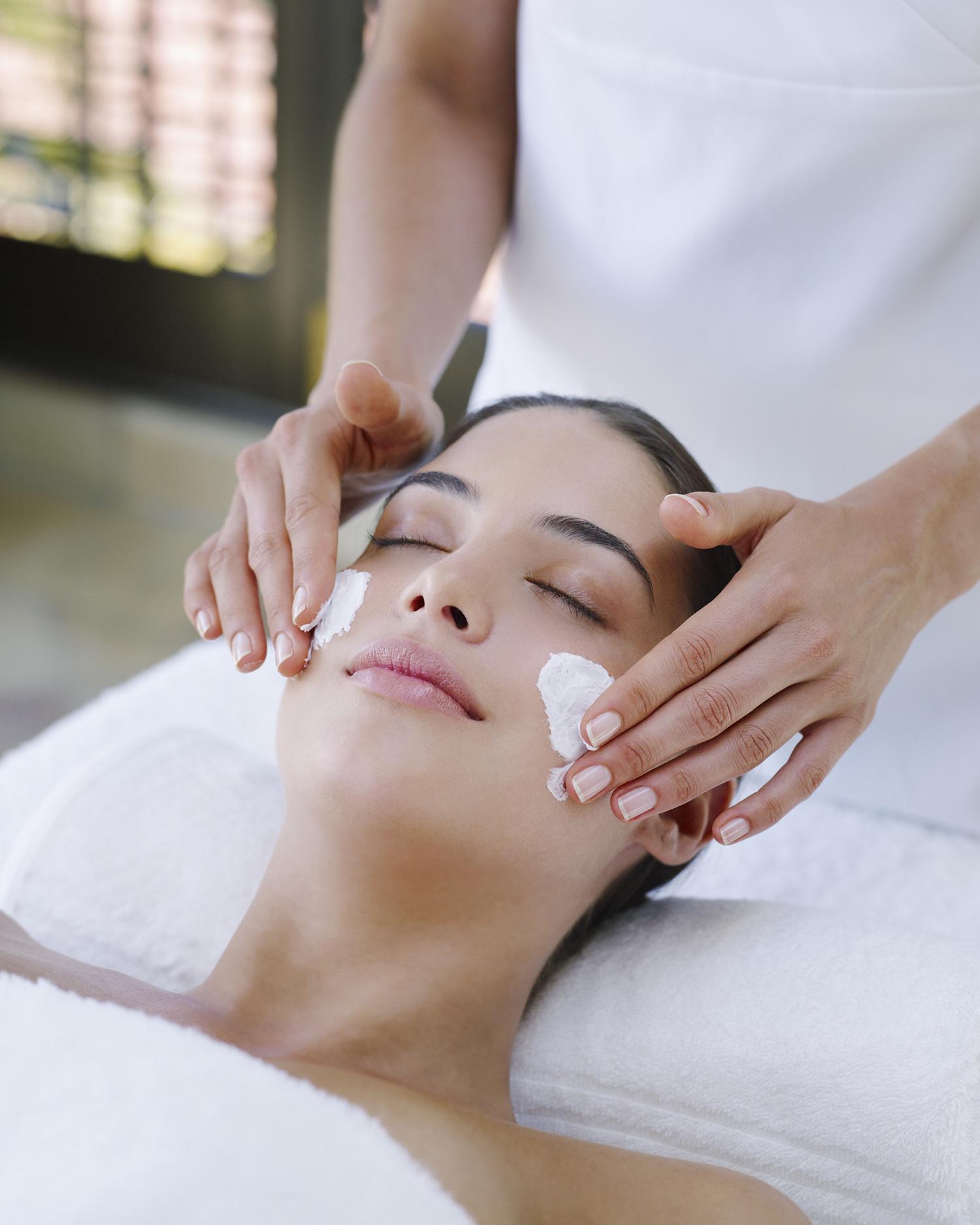 A woman getting a facial