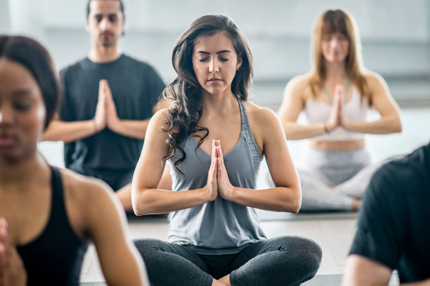A woman doing yoga in Fort Worth