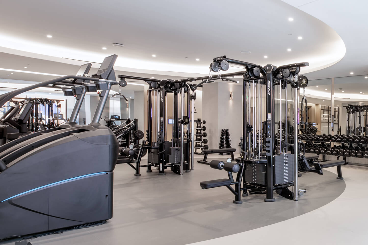 Weights and Exercise machines in a gym