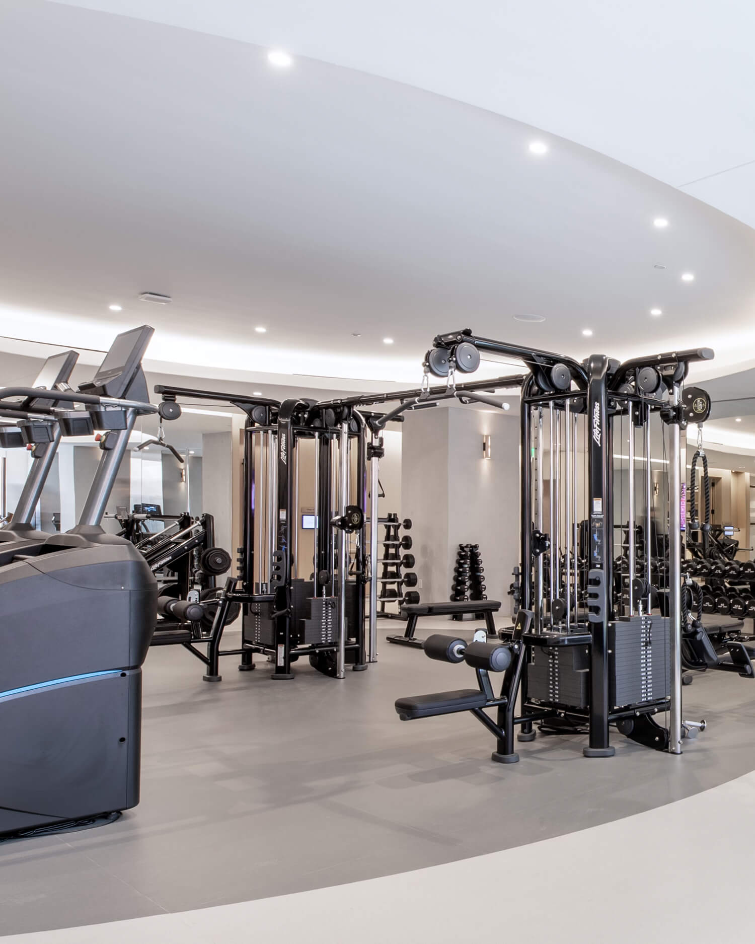 Weights and Exercise machines in a gym