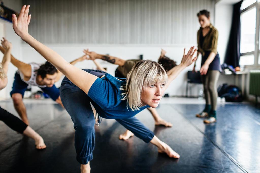 Women in a group dance class