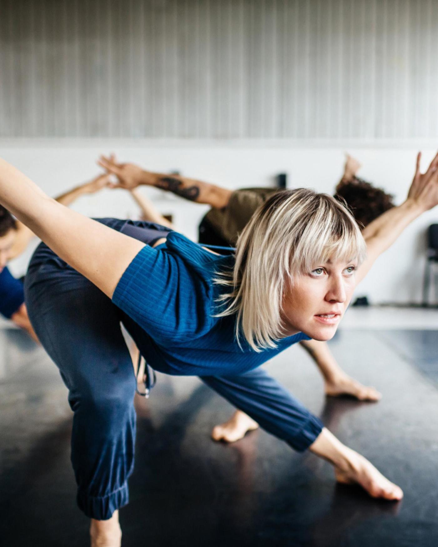 Women in a group dance class