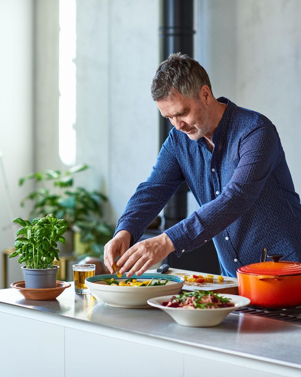 Man cooking meal