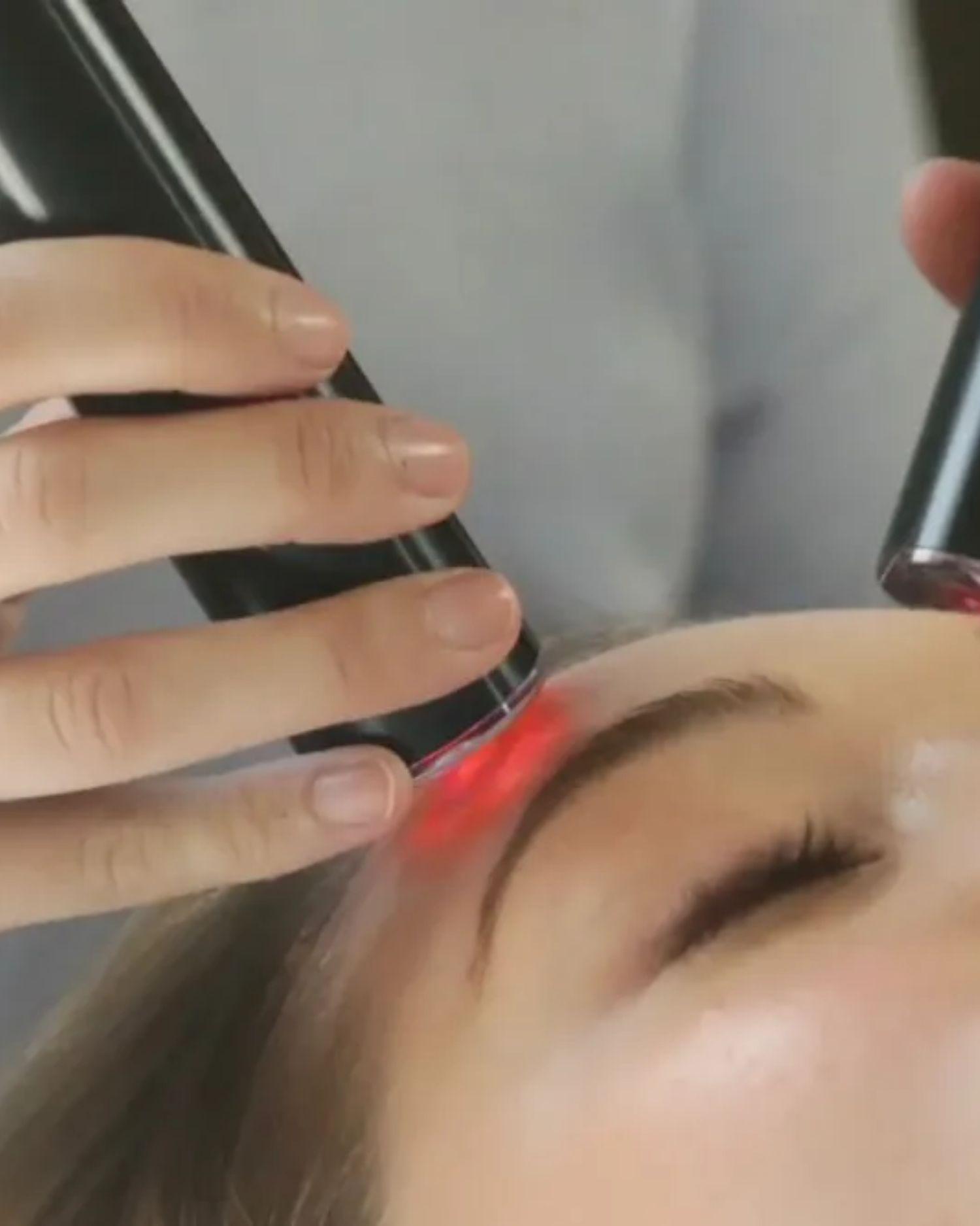 Woman getting a facial with LYMA laser at Canyon Ranch Spa in Fort Worth Texas