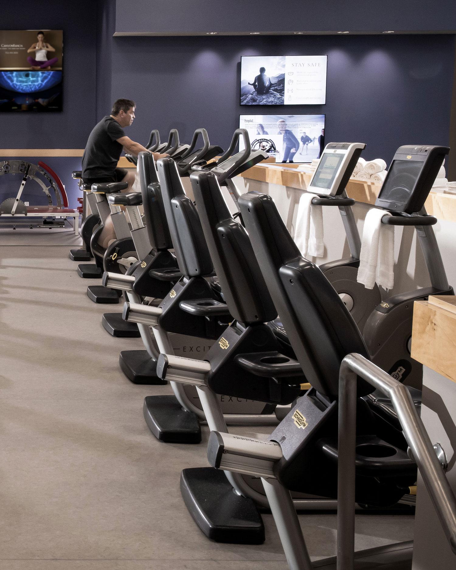 bicycles in fitness area
