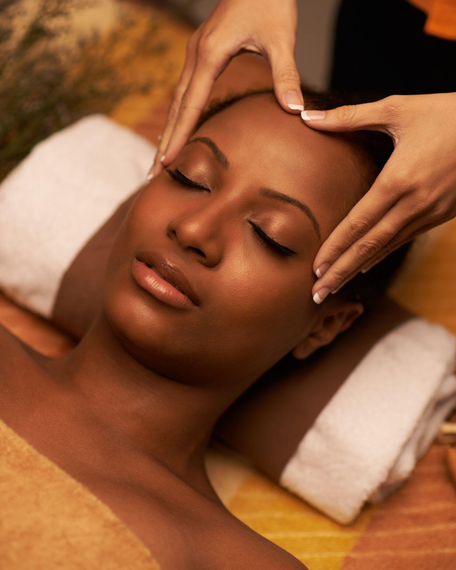 A woman getting a scalp massage at Canyon Ranch Health Spa resort