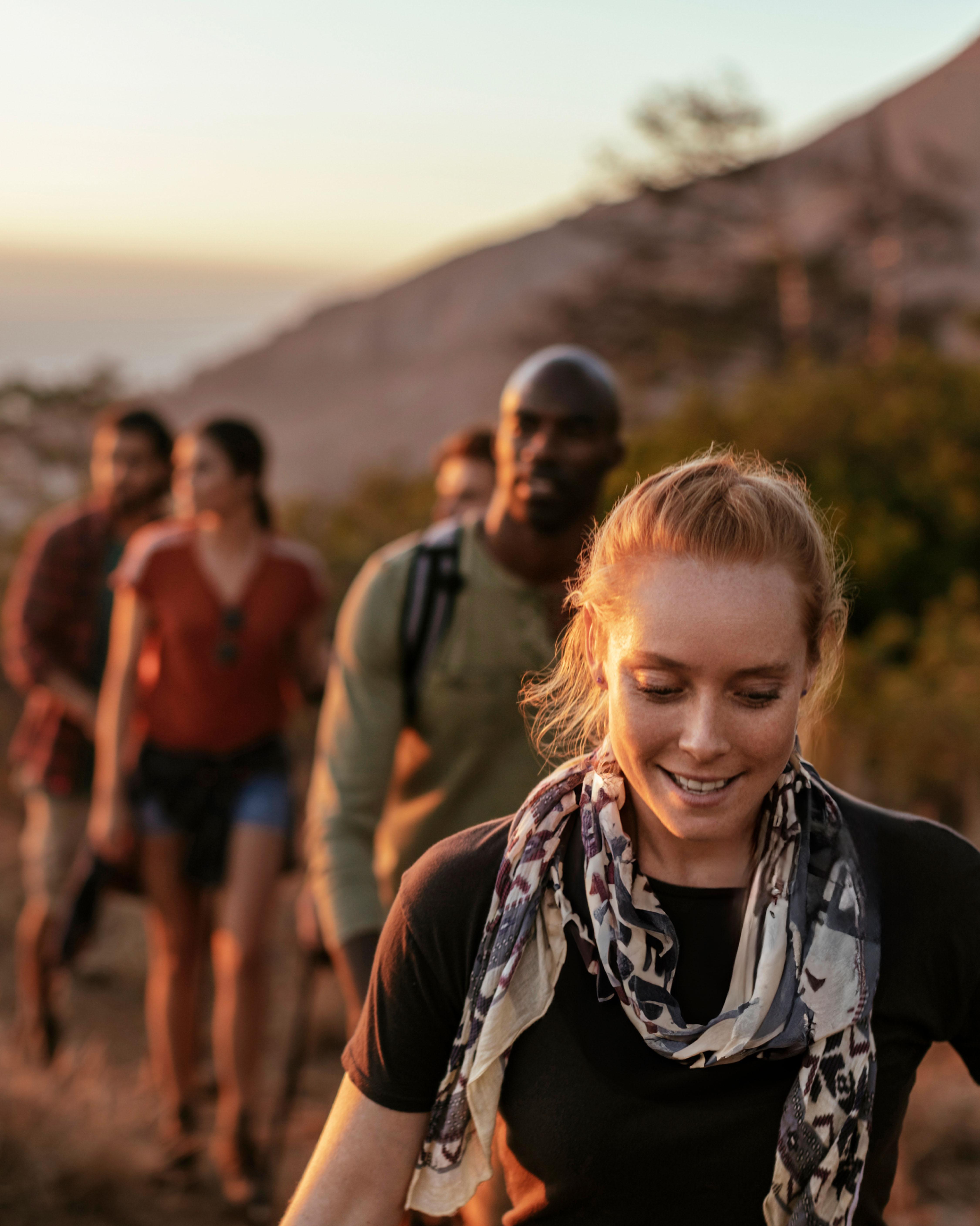 A group hiking at Canyon Ranch Tucson Health Spa Resort
