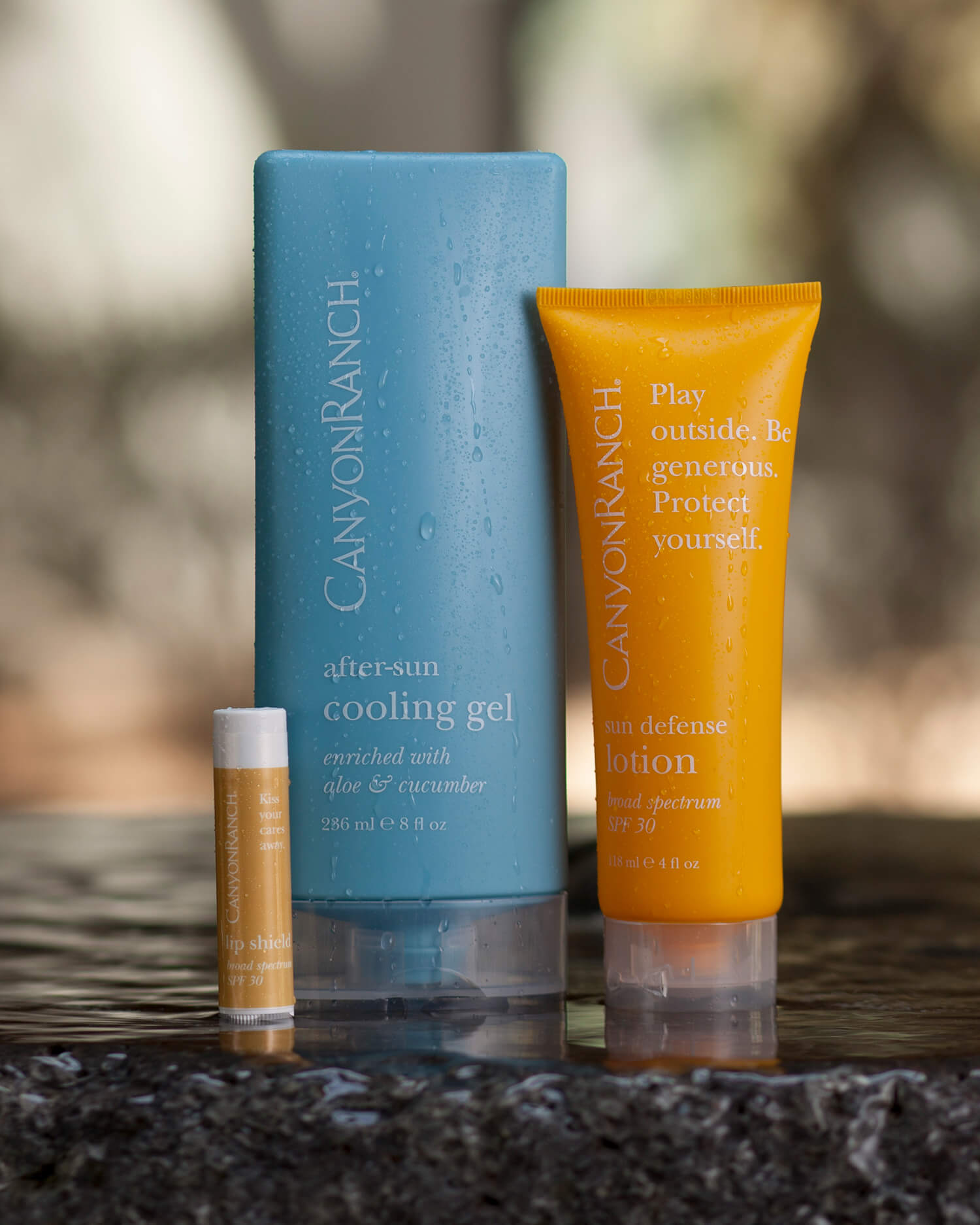 A collection of Canyon Ranch bath products