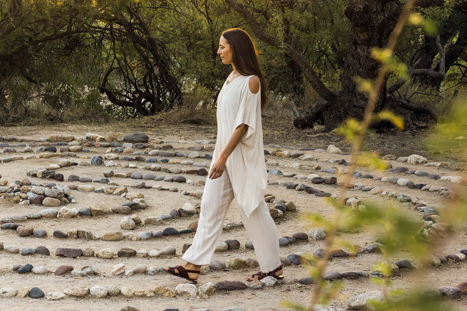 A Woman Walking the Labyrinth at Canyon Ranch Tucson 