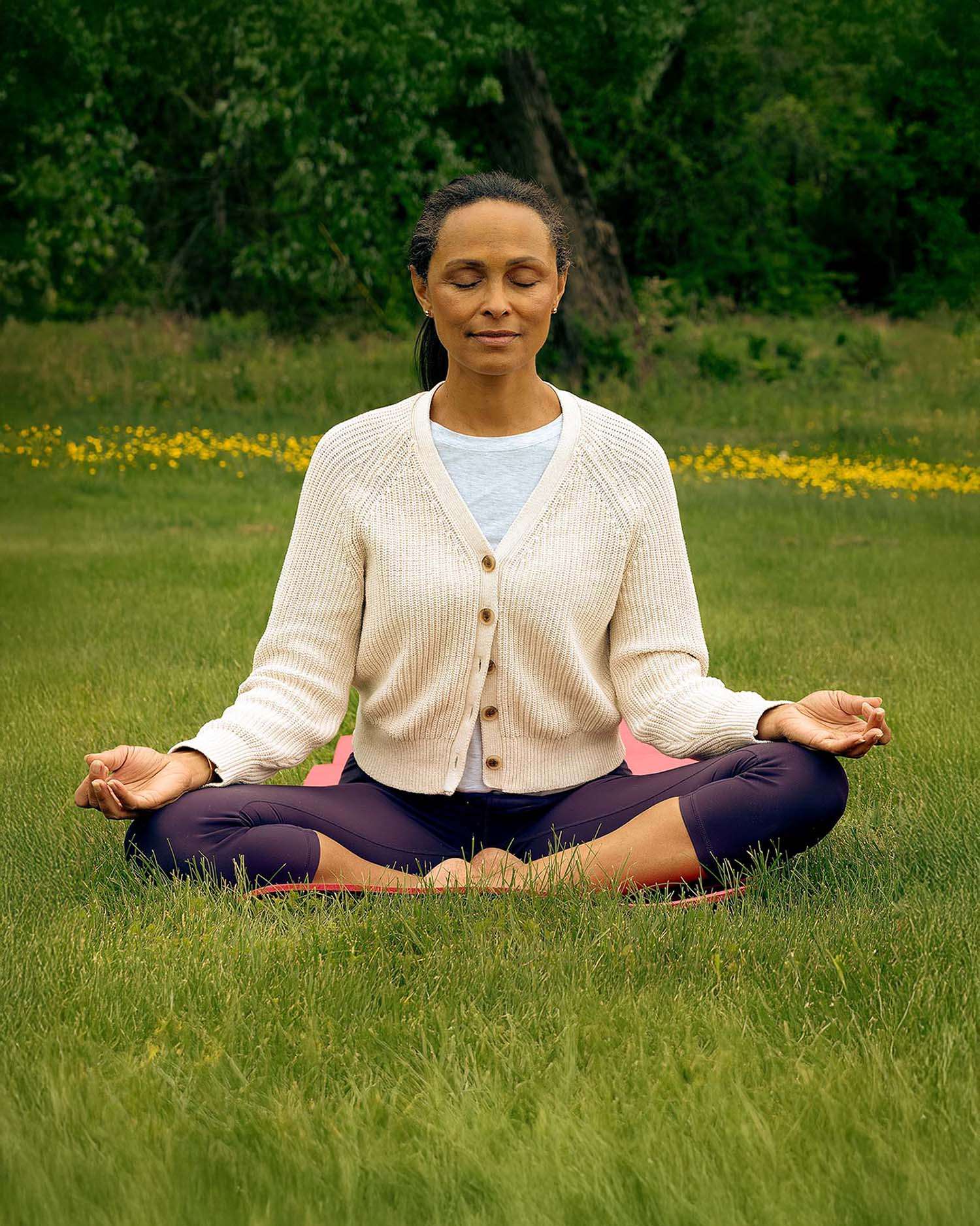 a woman meditating at Canyon Ranch Lenox