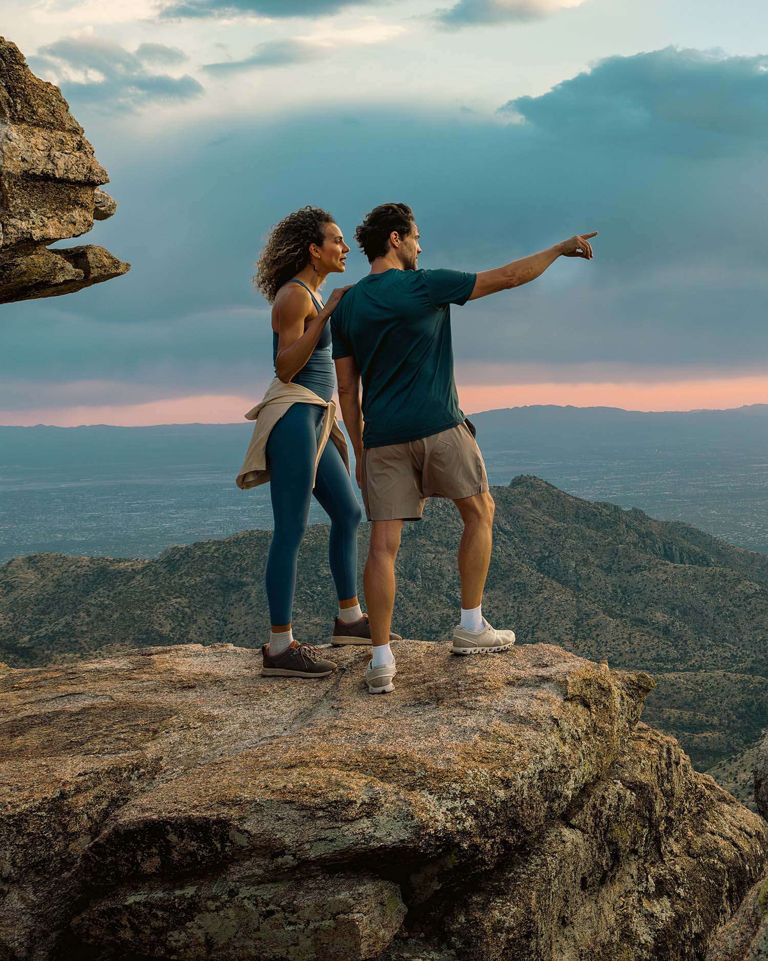 a couple hiking in the Sonoran Desert