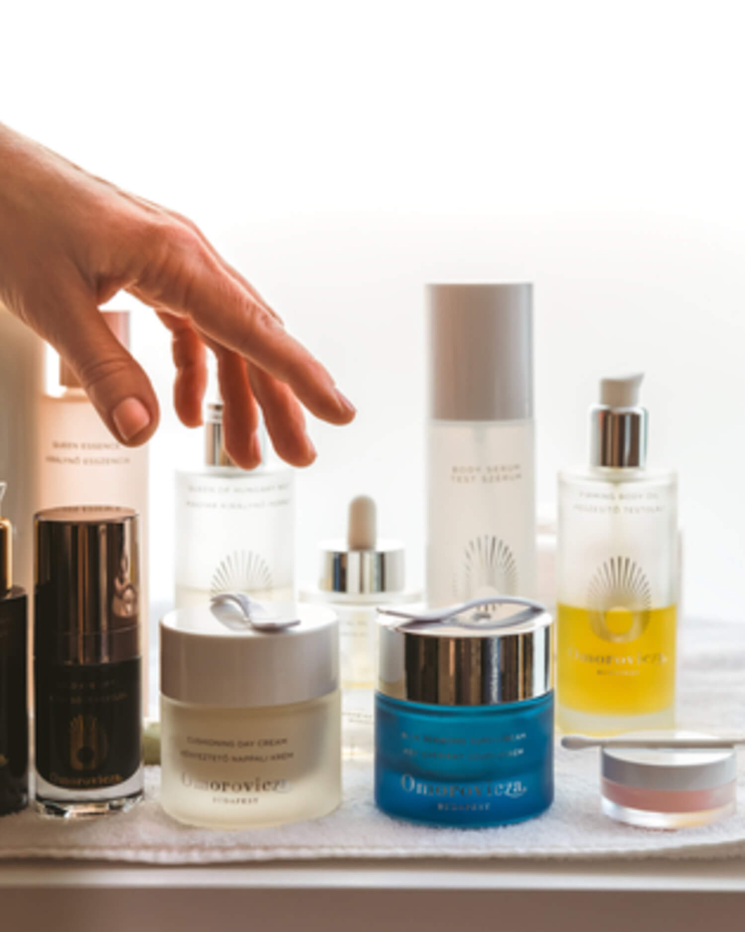 A collection of skincare products