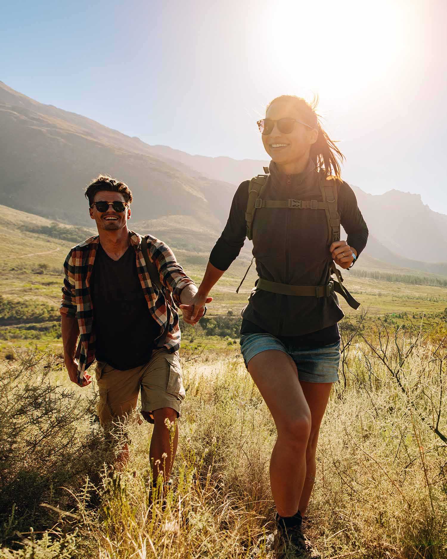 A woman hiking