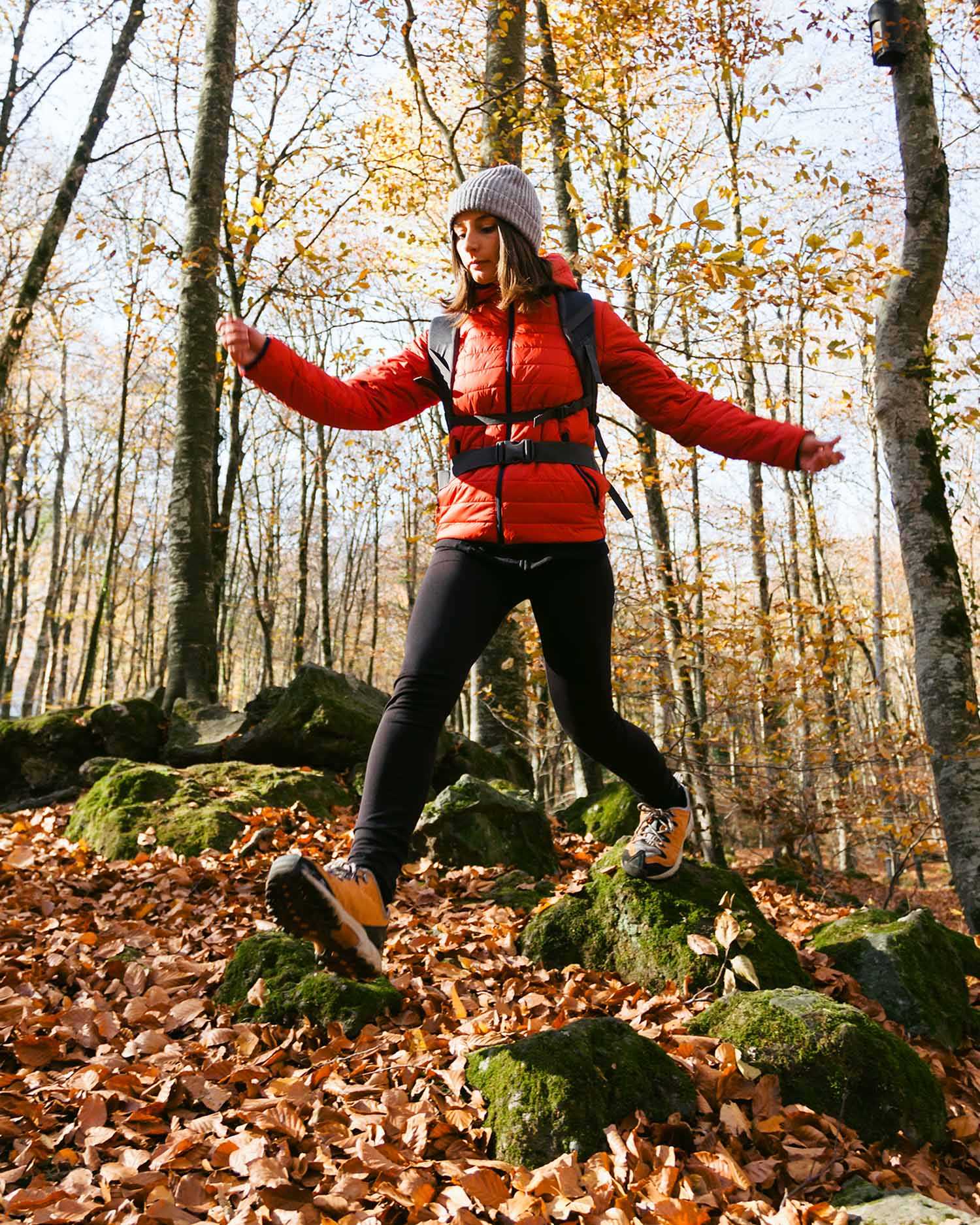 a woman hiking