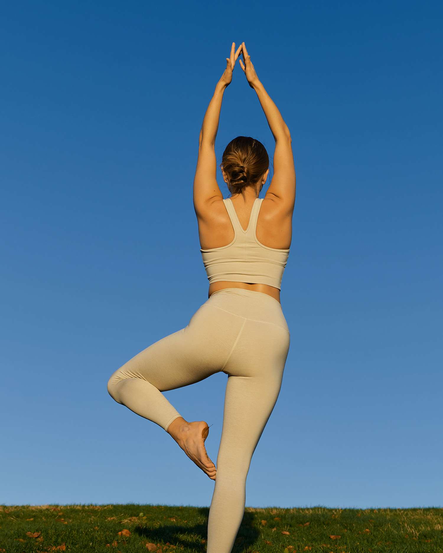 a woman meditating
